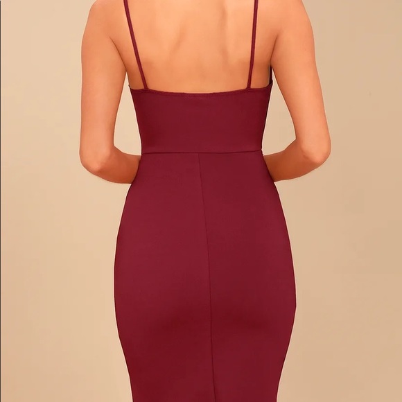 Burgundy Bodycon Dress - Small - Picture 4 of 4